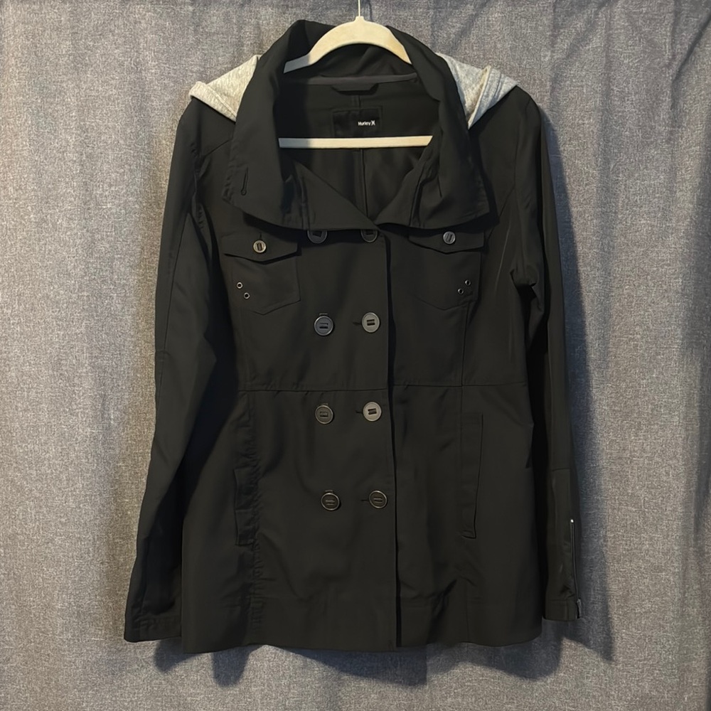 HURLEY Women's Black Double-Breasted Jacket